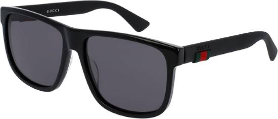 Gucci GG0010S Black Grey Sunglasses