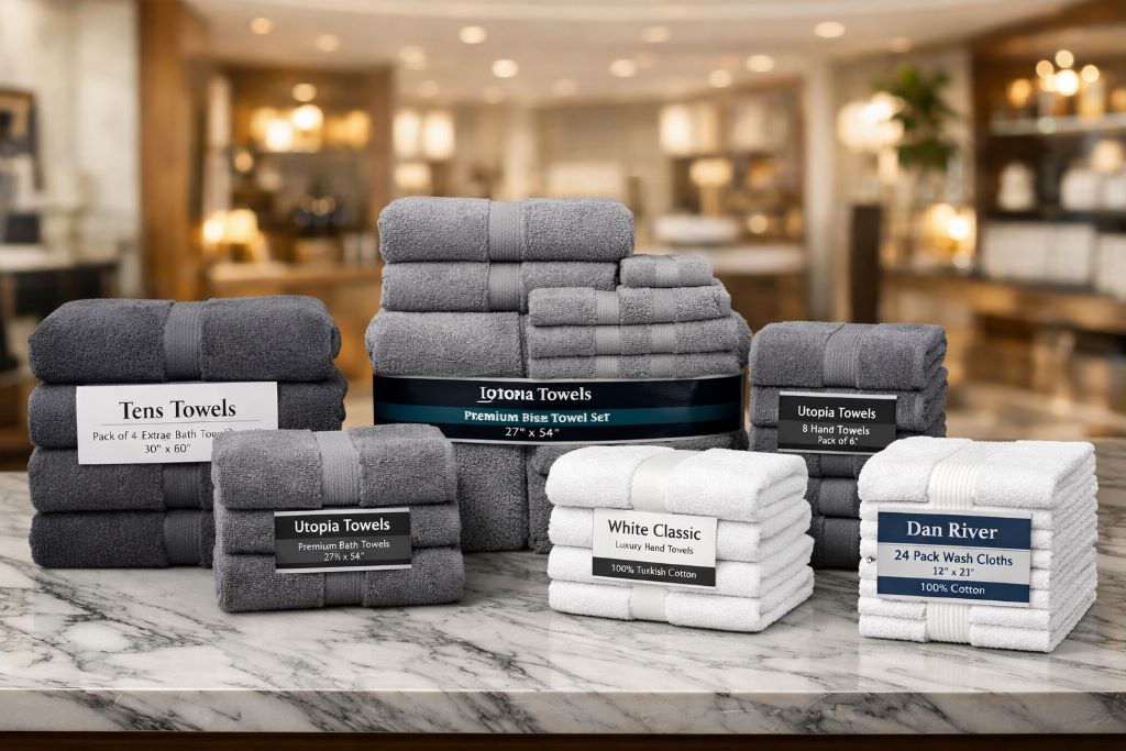 Best affordable bath towels in 2026 comparison showing soft cotton towels that feel like luxury hotel quality.