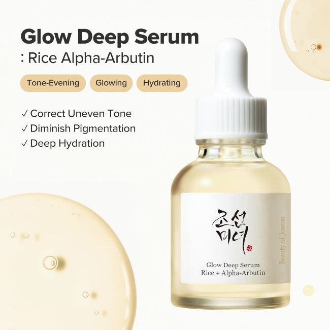 Beauty of Joseon Glow Deep serum with rice and alpha arbutin for brightening uneven skin tone and hydration