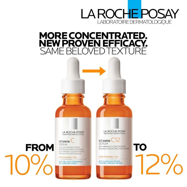 La Roche-Posay 12% vitamin C serum with hyaluronic acid for boosting radiance and reducing wrinkles