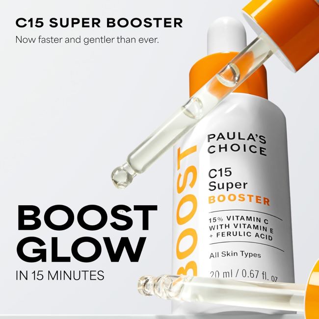 Paula’s Choice C15 vitamin C serum with vitamin E and ferulic acid for reducing discoloration and boosting glow