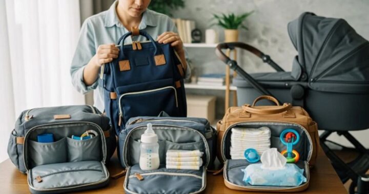 Stylish diaper bag with multiple compartments for baby essentials organization