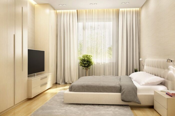 Luxury bedroom curtains creating a cozy and elegant sleeping space