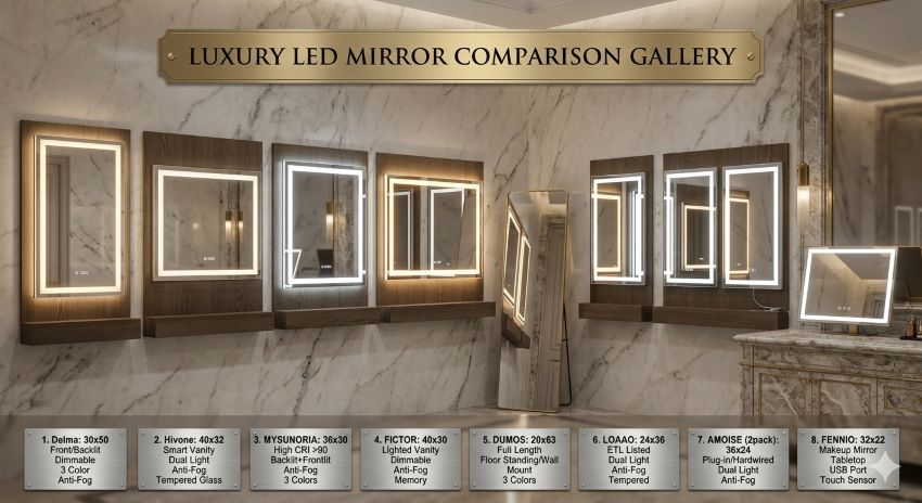 Luxury LED bathroom mirror with smart lighting and modern design enhancing bathrooms in Florida (FL)
