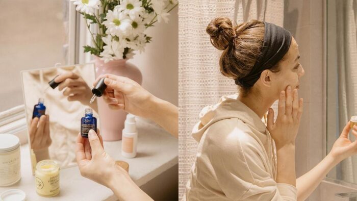 Makeup and skincare collection featuring low-cost beauty products for daily routines