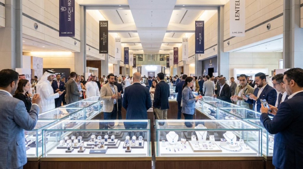 Visitors exploring exhibits at DJWE 2026 inside the Doha Exhibition and Convention Centre