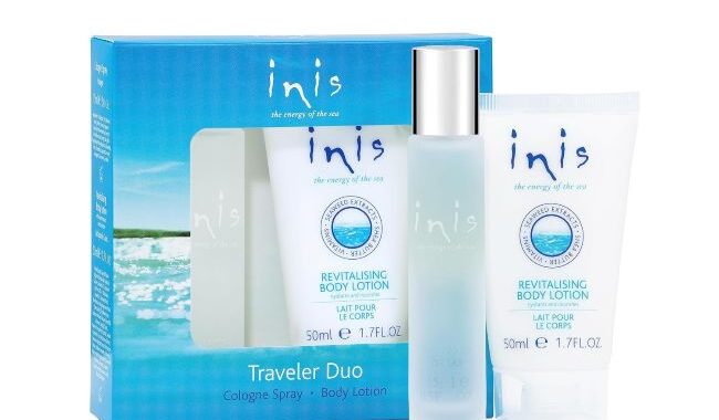 Inis Energy of the Sea Cologne and Lotion Set with fresh ocean-inspired fragrance