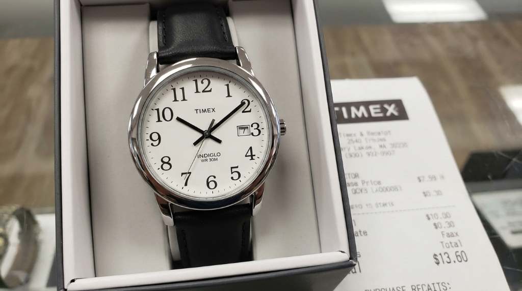 Timex Mens Easy Reader Watch with large easy to read dial